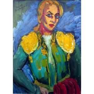 Pierre Ambrogiani (1907-1985) Portrait De Femme En Habit De Toréador