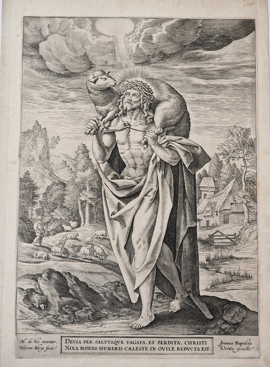 Christ, Good Shepherd. Hieronymus Wierix.