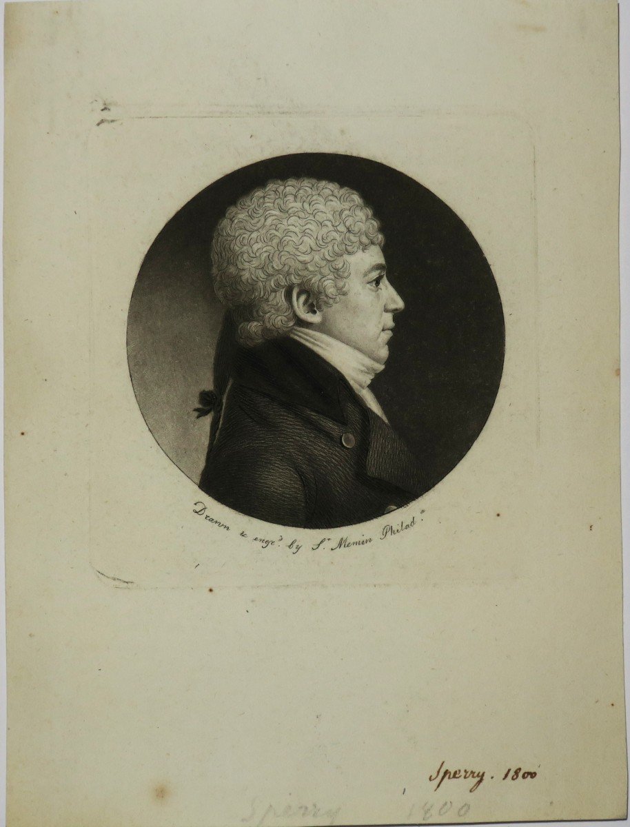 Physionotrace, Portrait Du Capitaine Jacob Sperry. 1800. Saint-memin. 