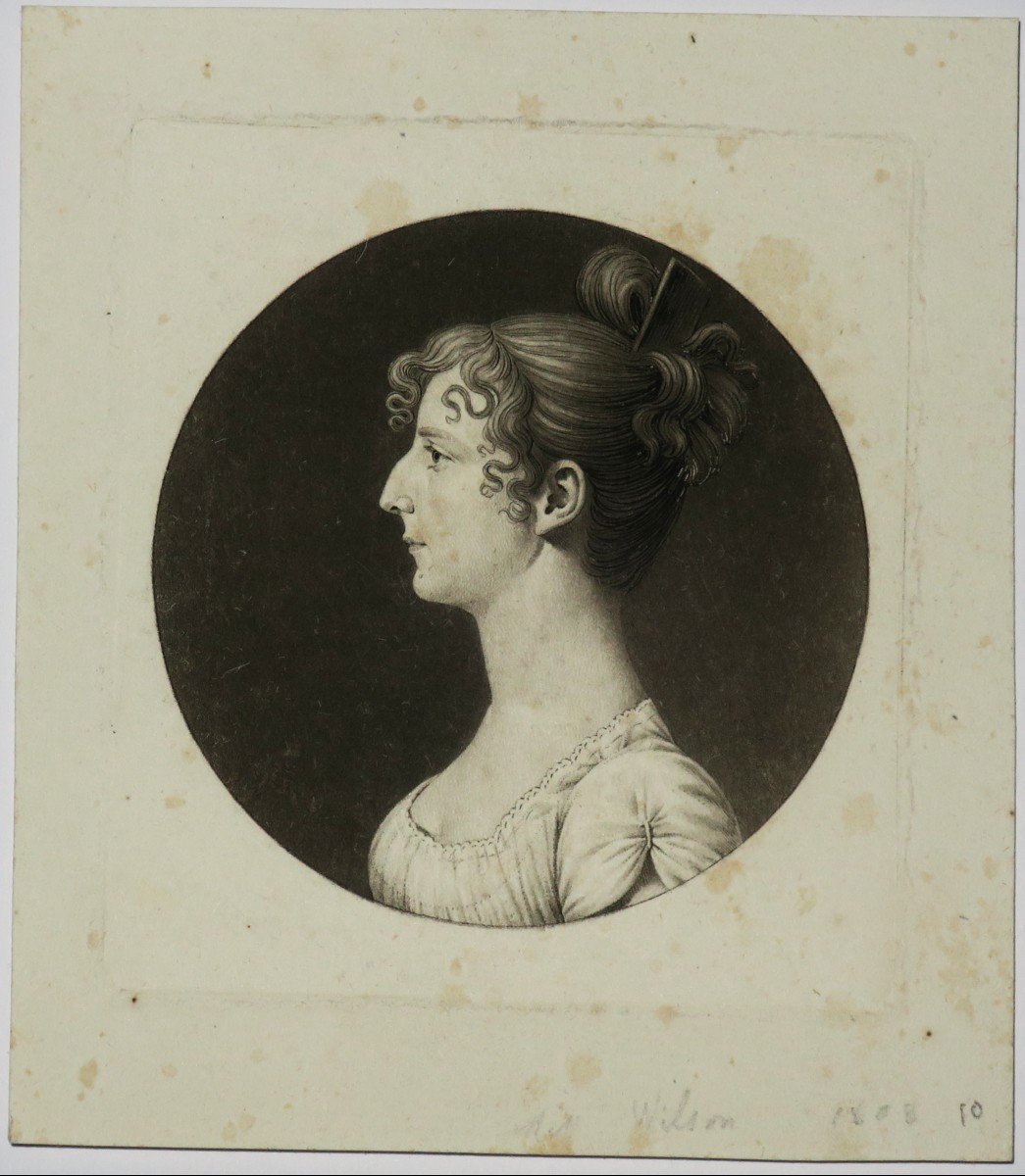 Physionotrace, Portrait De Martha Jefferson Tyler Waggaman. 1808. Saint-memin.
