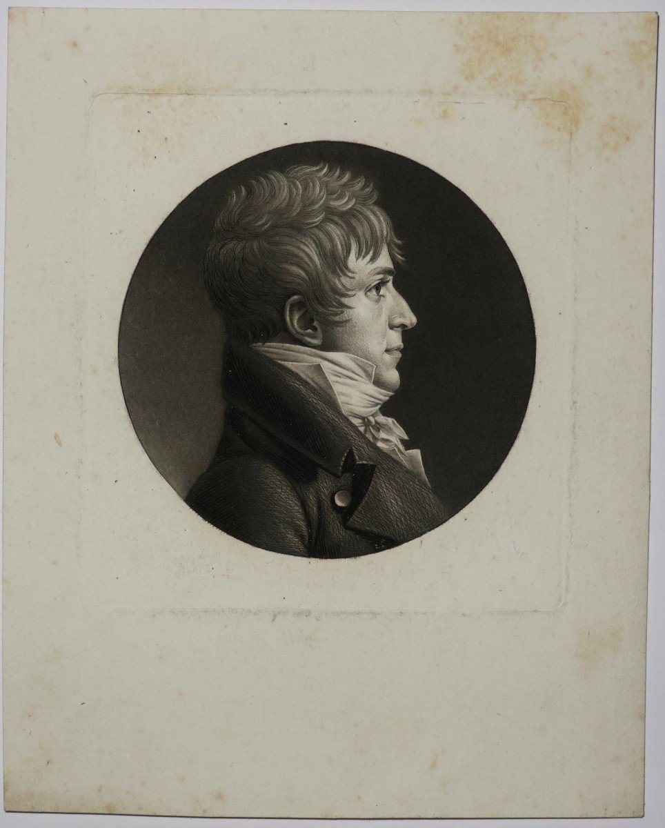Physionotrace, Portrait De Pierre Auguste Charles Bourguignon Derbigny. 1805. Saint-memin.