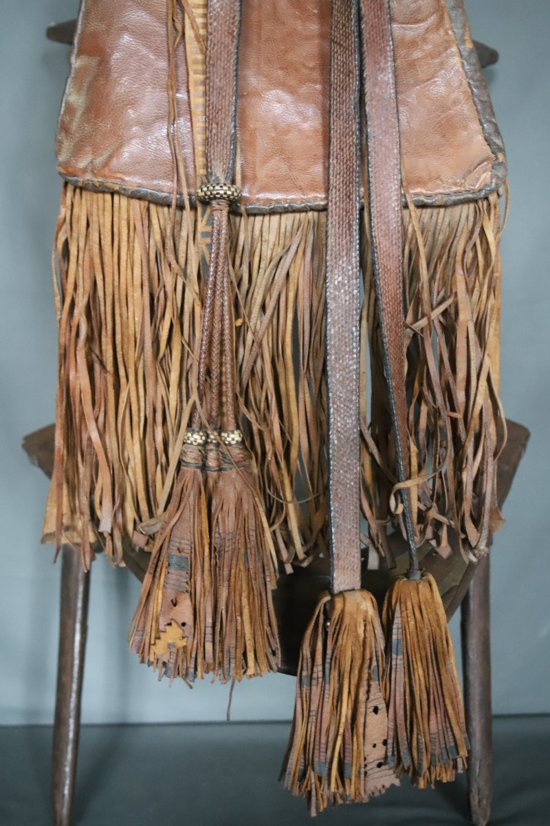 Tuareg Leather Bag Known As Arreg - Southern Algeria, Niger, Late 19th Early 20th Century-photo-5