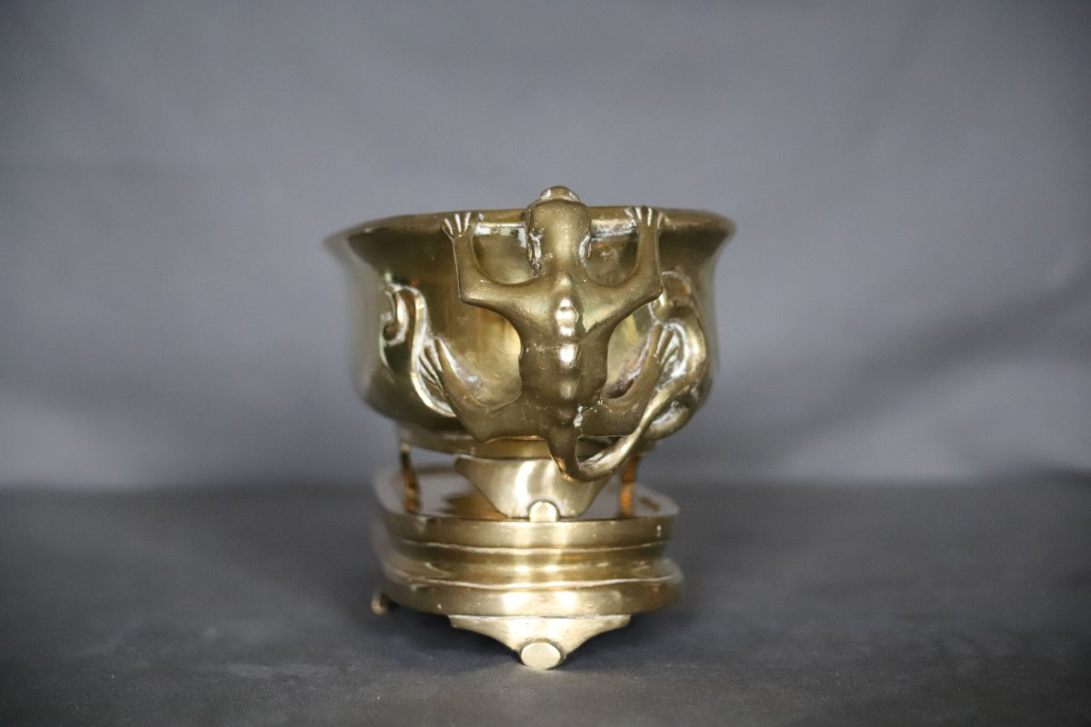 Gilded Bronze (or Copper) Incense Burner - South China Or Vietnam, Circa 1900-photo-4