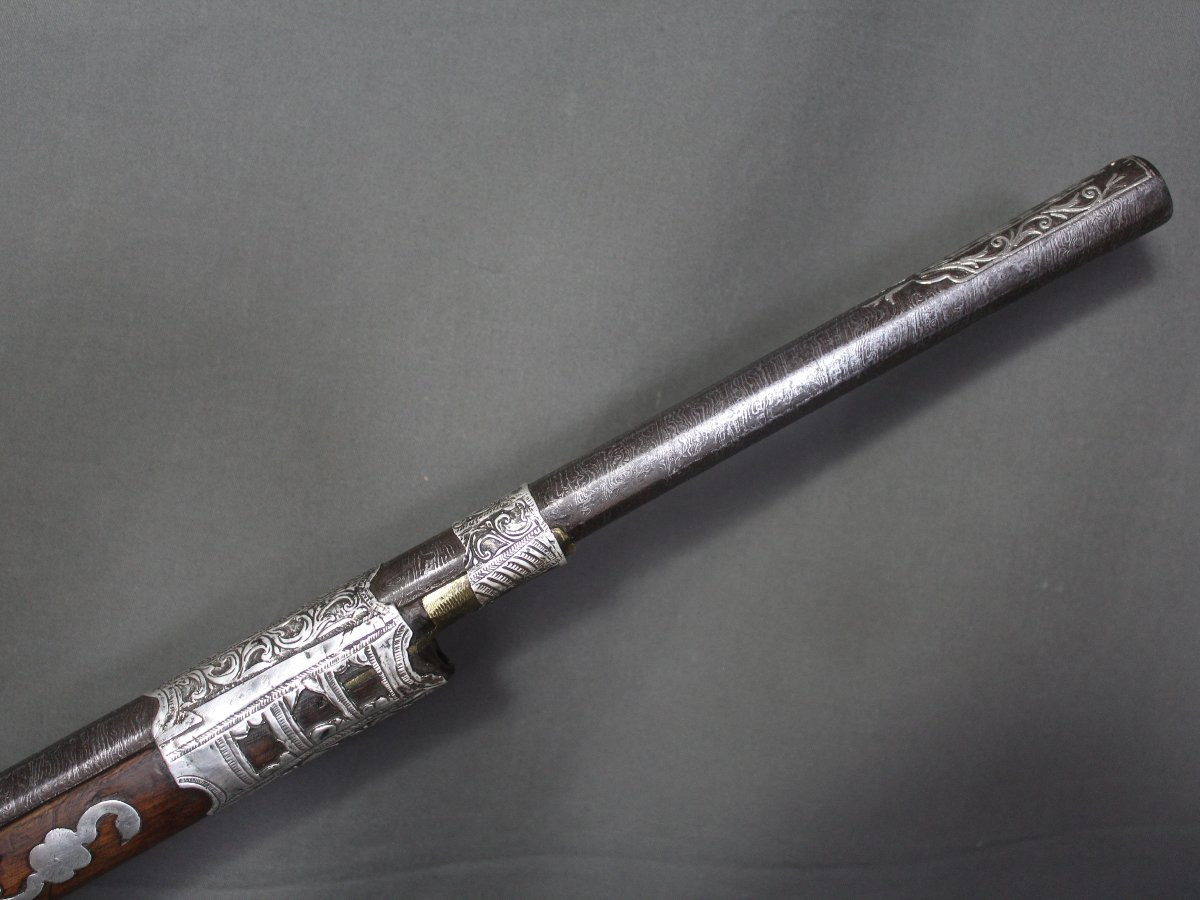 Algerian Moukhala Short Rifle With Damascus Barrel - Algeria, Dated 1855-photo-2