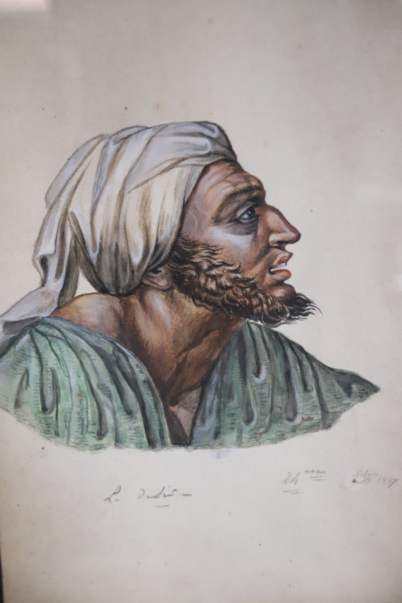 Deux Aquarelles Orientalistes Datées De 1827 - Attribué à Johannes Notz (1802-1862)-photo-4