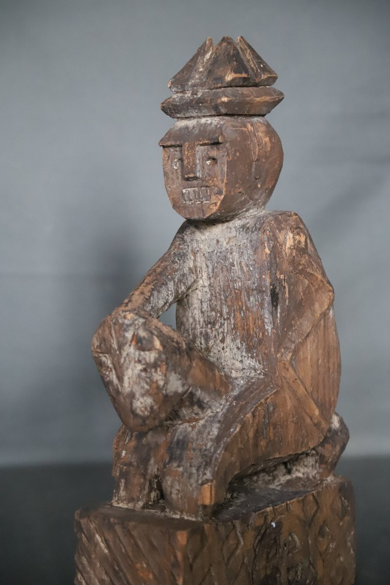 Ancienne Statuette équestre d'Un Ancêtre - Populations Kalash, Himalaya, Kafiristan ( Nuristan)-photo-4