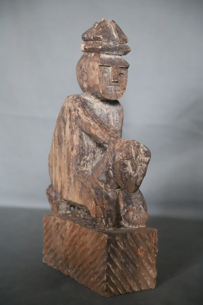 Ancienne Statuette équestre d'Un Ancêtre - Populations Kalash, Himalaya, Kafiristan ( Nuristan)-photo-6