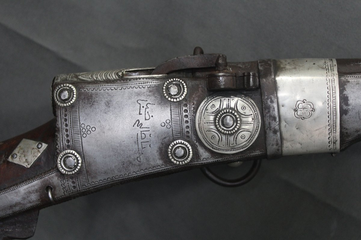 Fusil à Mèche Arabe - Probablement Sud De La Péninsule Arabique, 19ème Siècle-photo-3