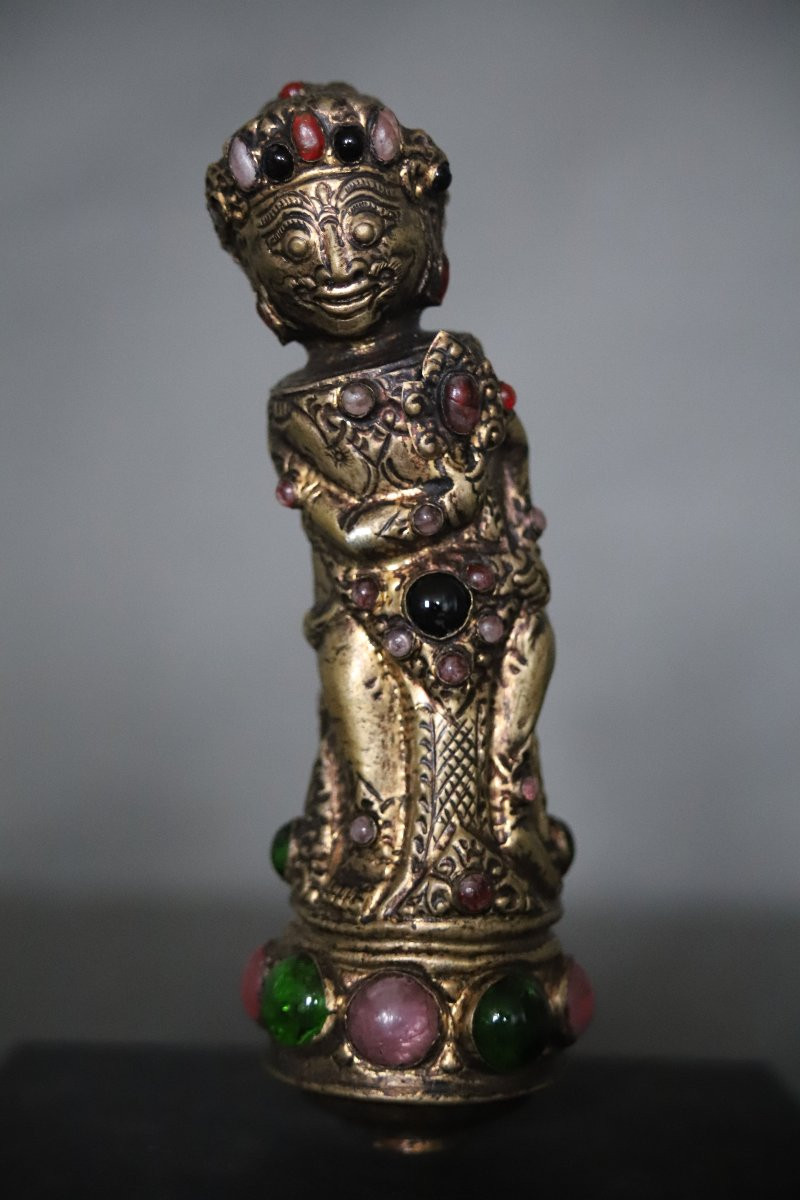 Poignée De Sabre Kriss (keris Kris) Représentant Batara Bayu - Indonésie, Bali, 19ème Siècle-photo-2