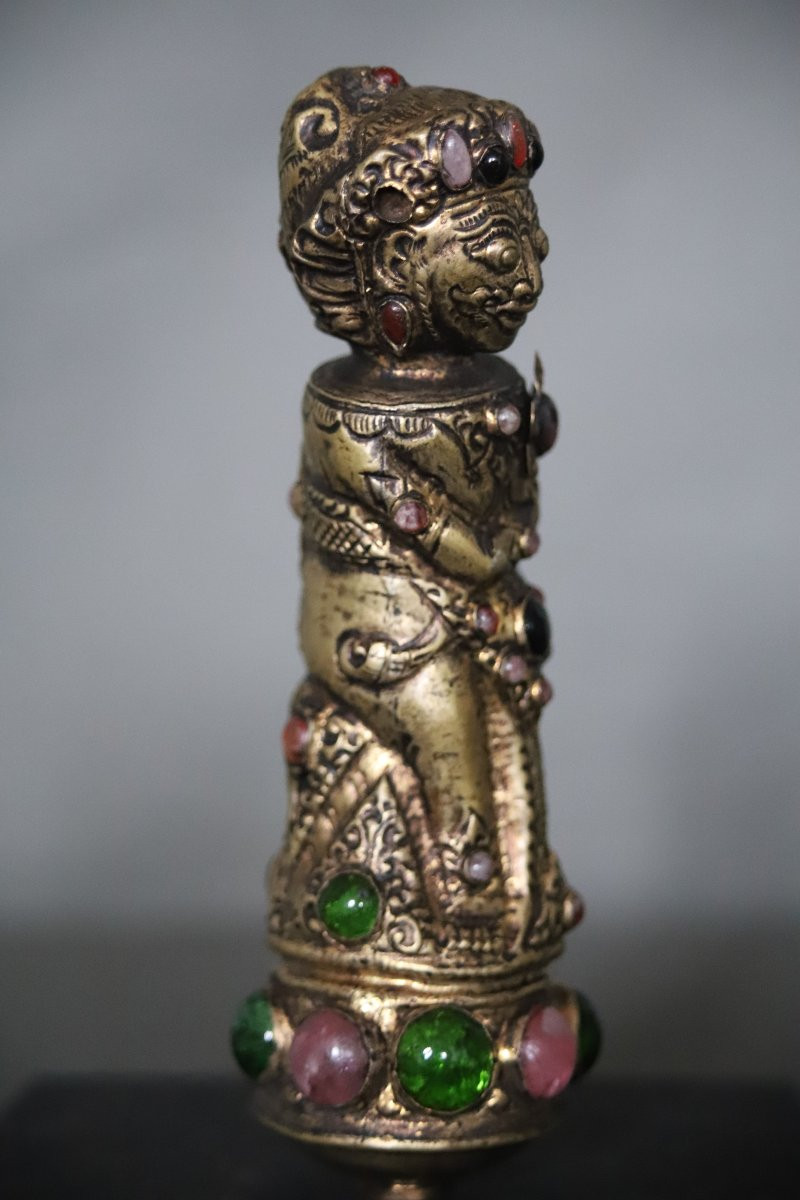 Poignée De Sabre Kriss (keris Kris) Représentant Batara Bayu - Indonésie, Bali, 19ème Siècle-photo-3
