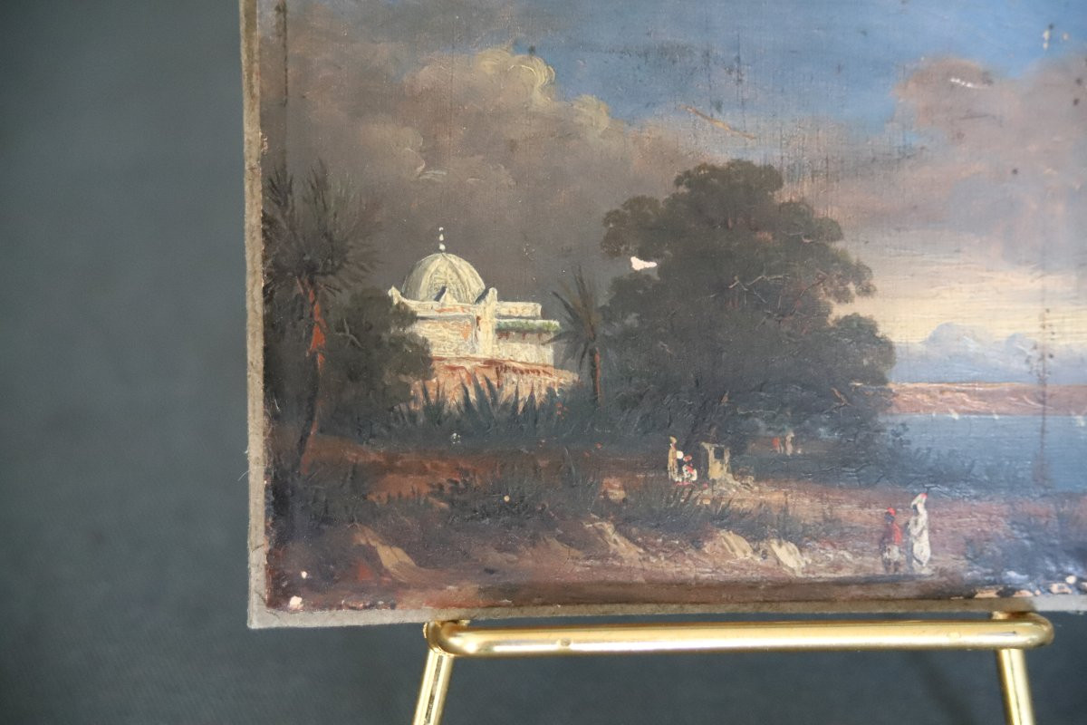 Orientalist Miniature Painting Oil On Paper Signed Paul Pascal (1832-1903)-photo-4