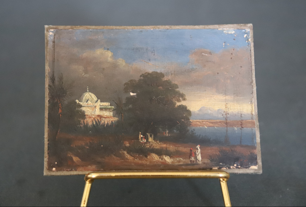 Orientalist Miniature Painting Oil On Paper Signed Paul Pascal (1832-1903)