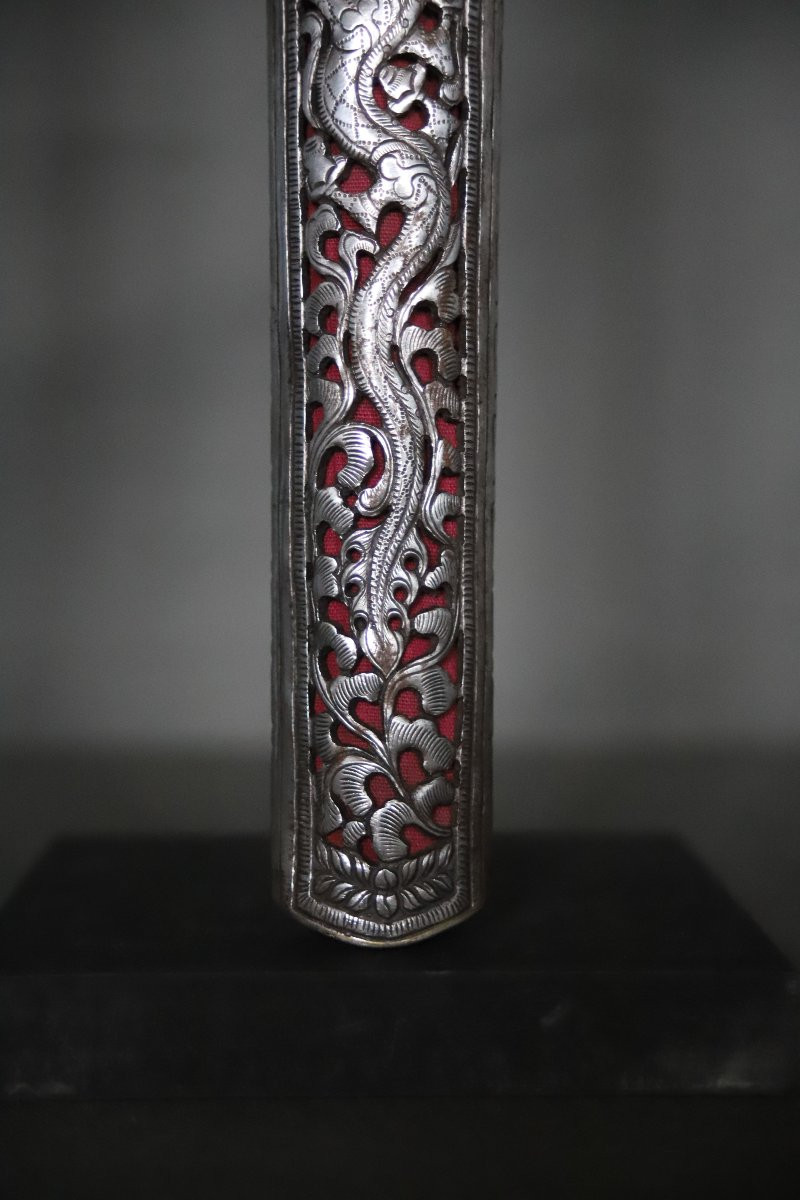 Openwork All-steel Dagger Known As Patag - Bhutan Or Tibet, 19th 1st Half 20th Century-photo-4