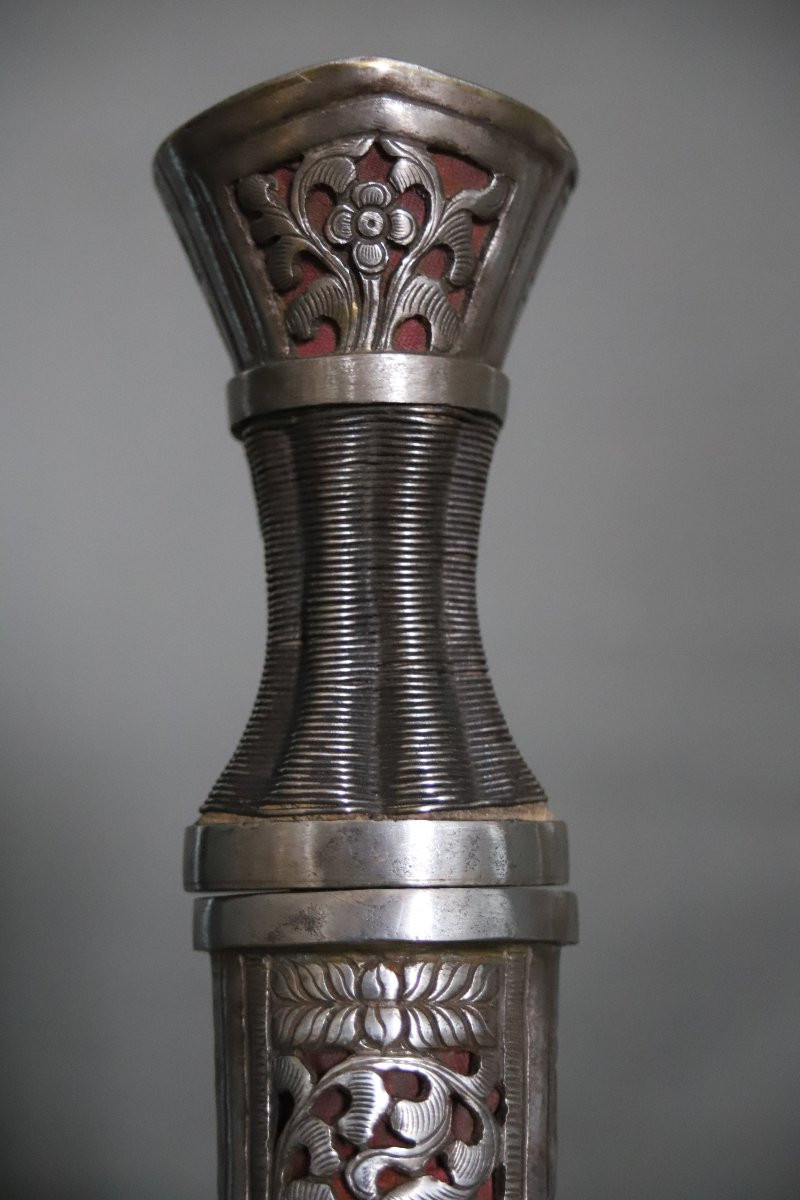 Openwork All-steel Dagger Known As Patag - Bhutan Or Tibet, 19th 1st Half 20th Century-photo-1