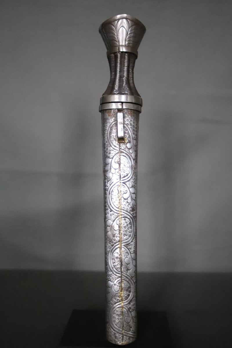 Openwork All-steel Dagger Known As Patag - Bhutan Or Tibet, 19th 1st Half 20th Century-photo-2
