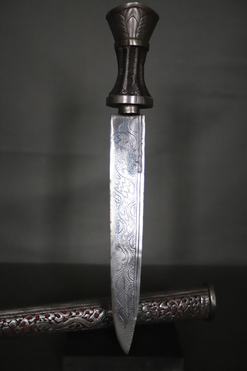Openwork All-steel Dagger Known As Patag - Bhutan Or Tibet, 19th 1st Half 20th Century-photo-6