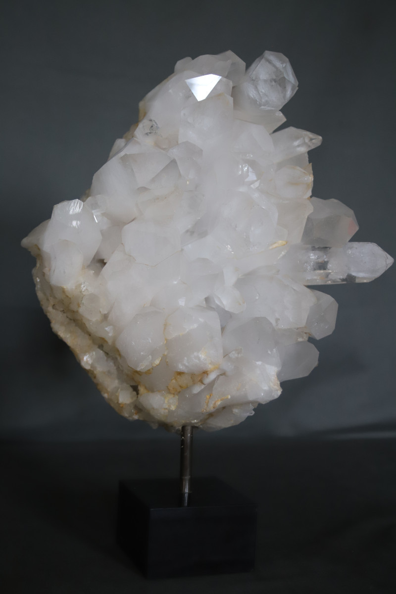 Large Block Of Rock Crystals Mounted On A Base (approximately 10kg)
