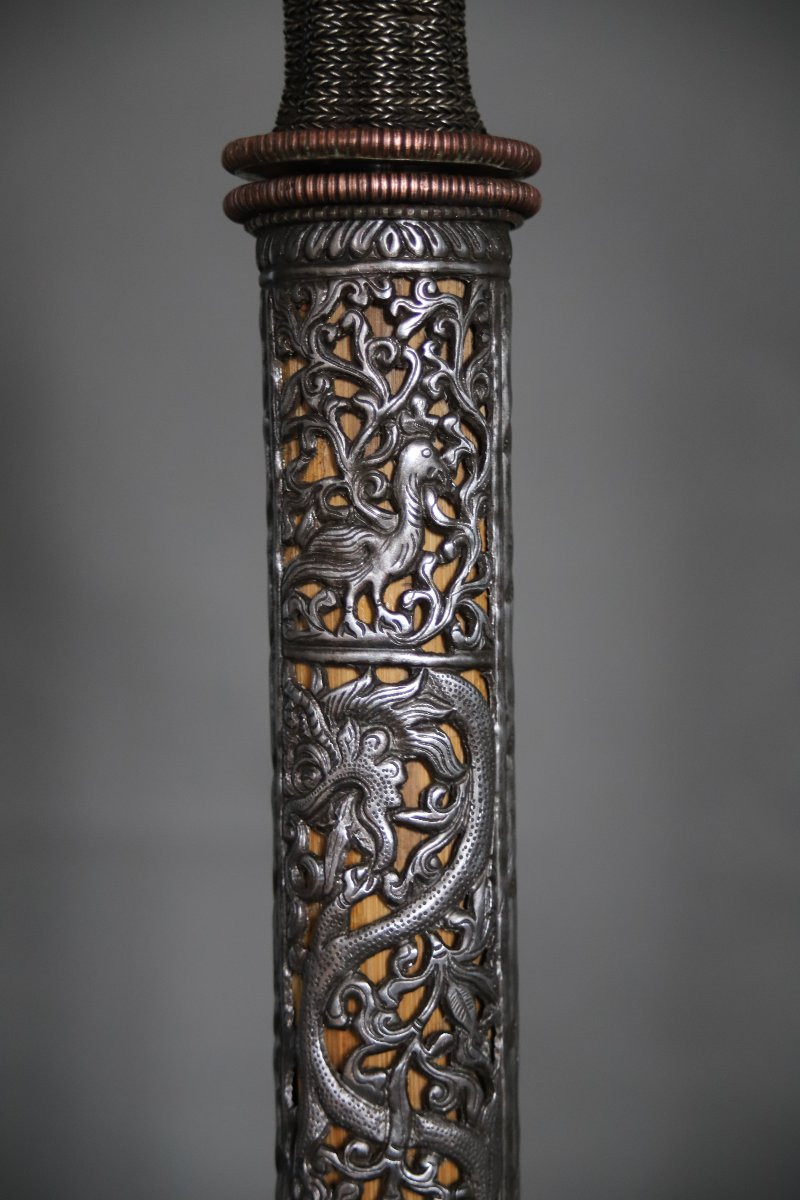Openwork All-steel Dagger Known As Patag - Bhutan Or Tibet, Probably Mid-20th Century-photo-3