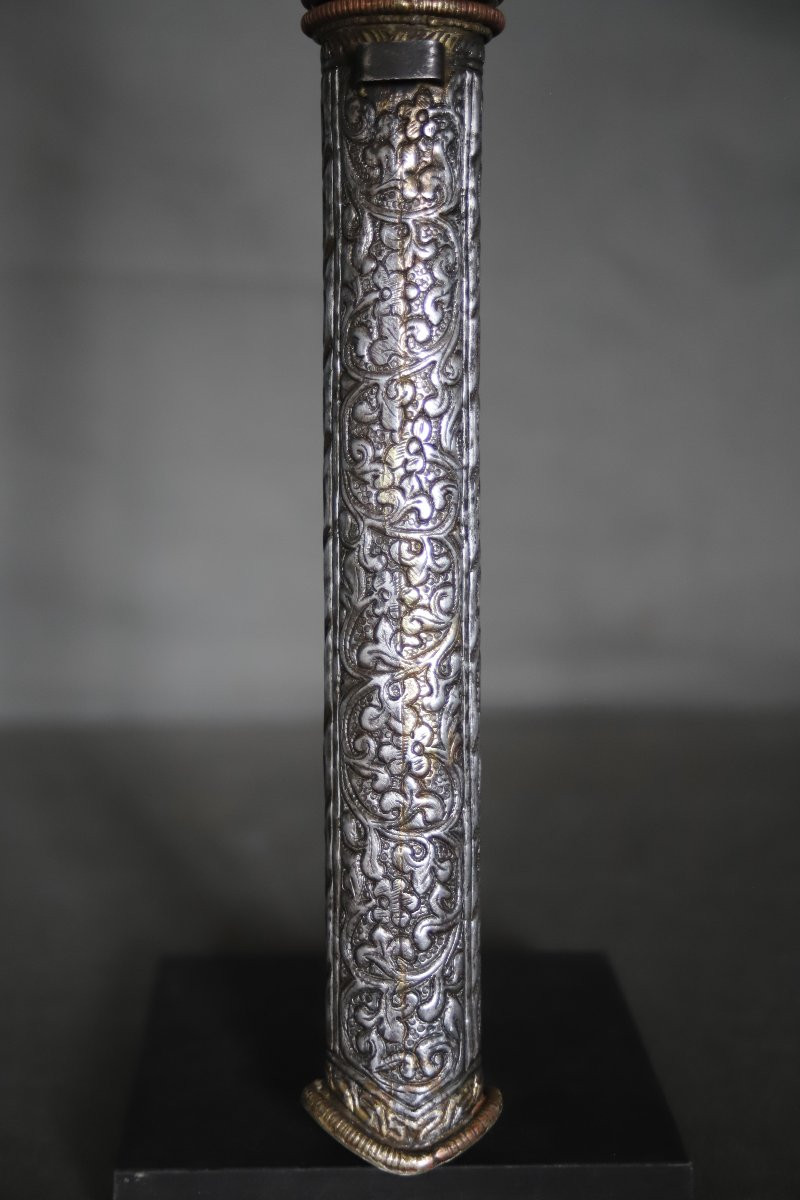 Openwork All-steel Dagger Known As Patag - Bhutan Or Tibet, Probably Mid-20th Century-photo-3