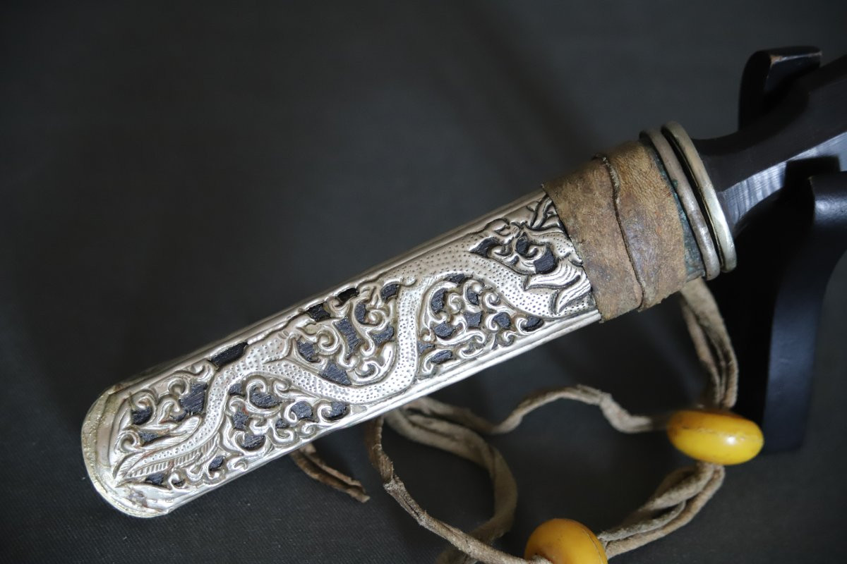 Tibetan Short Dagger - Bhutan Or Tibet, Mid 20th Century-photo-2