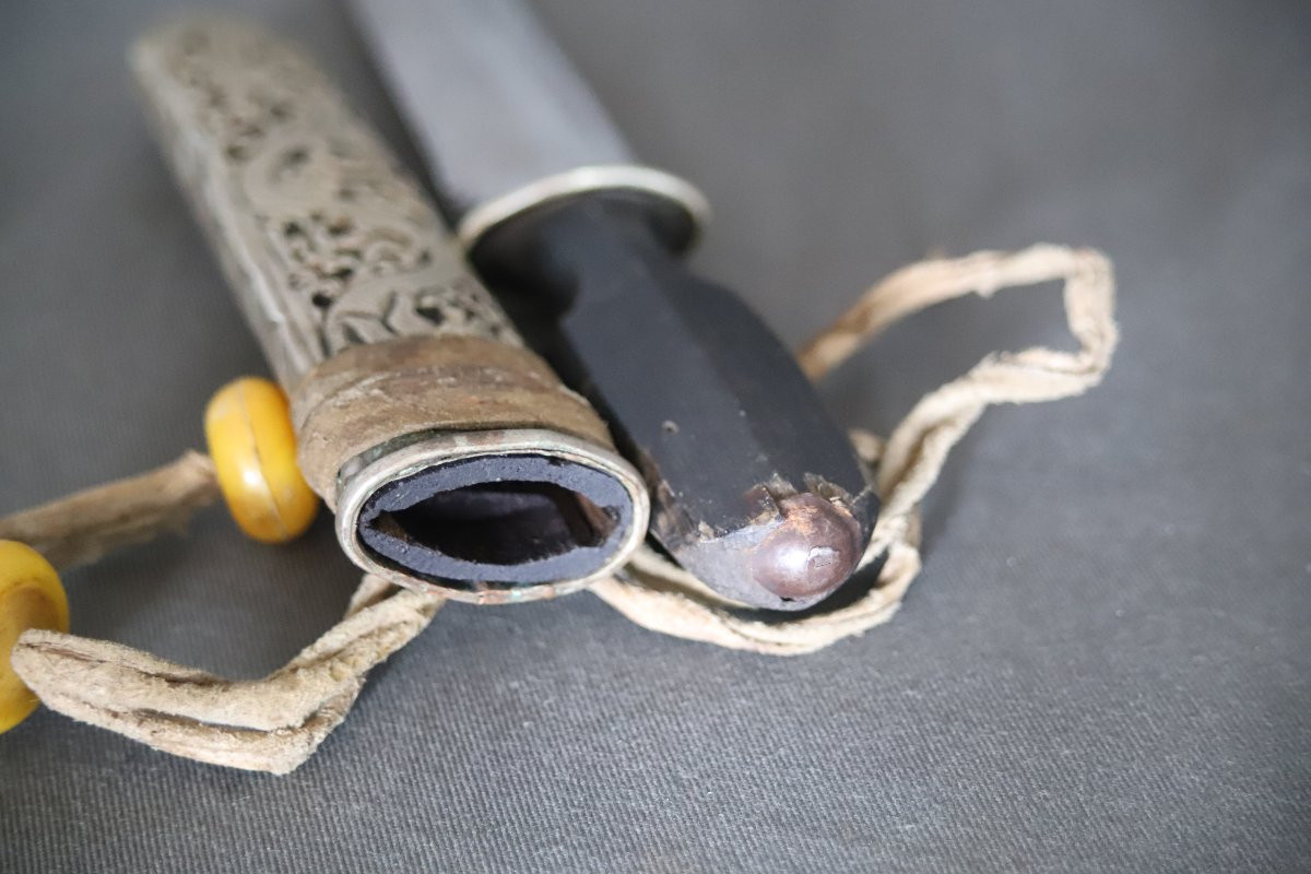 Tibetan Short Dagger - Bhutan Or Tibet, Mid 20th Century-photo-8