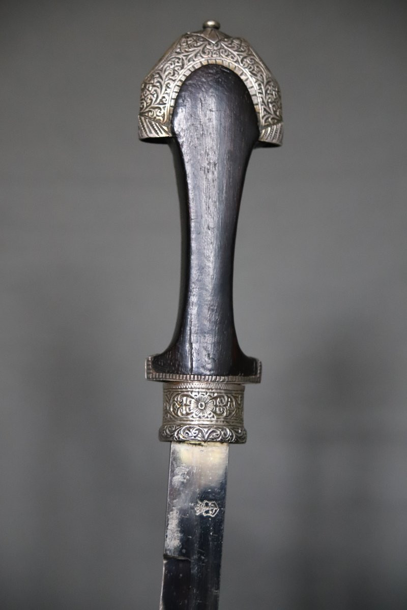 Moroccan Koumya Dagger, Solid Silver And Ebony - Morocco, Circa 1930-40-photo-8