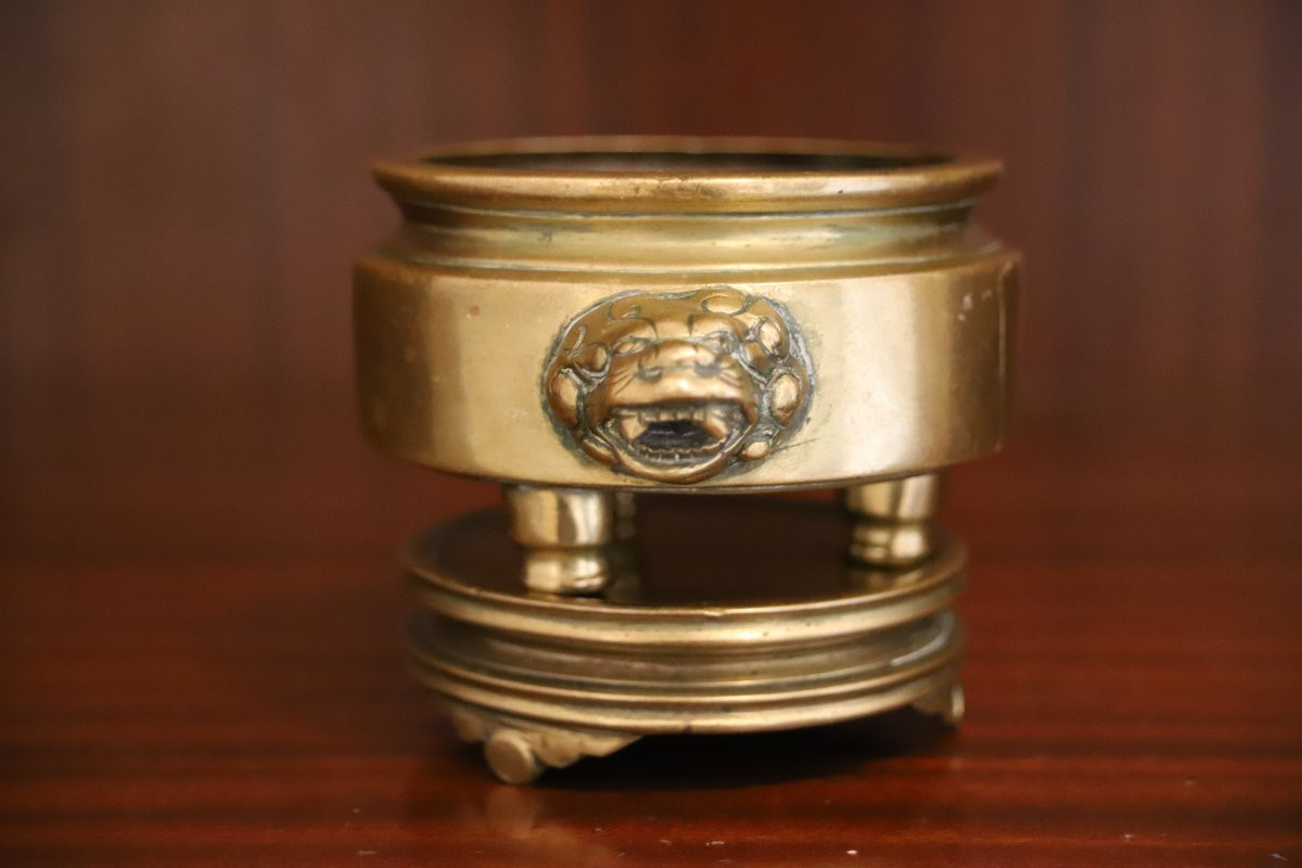 Brûle Parfum (brûle Encens) En Bronze Doré - Chine Du Sud Ou Vietnam, Vers 1900-photo-1