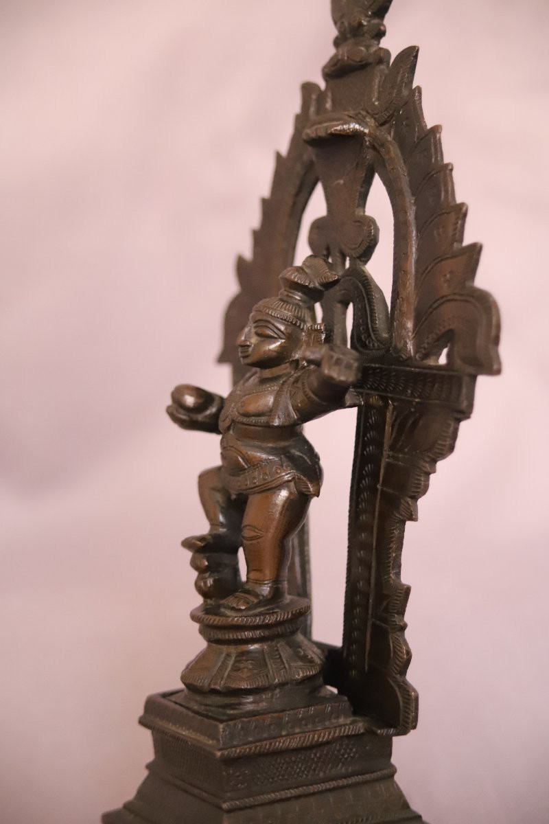 Bronze Indien Représentant Krishna Dansant - Inde, 19ème Début 20ème Siècle-photo-2