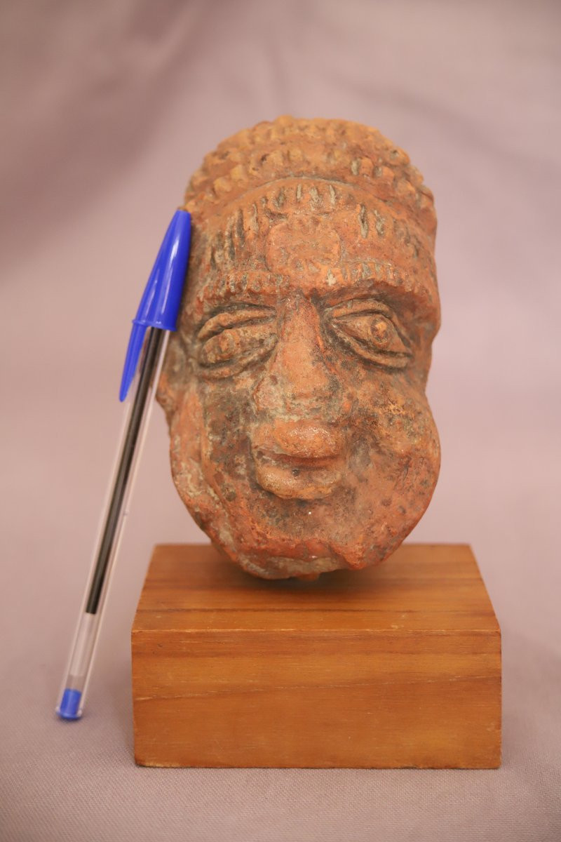Tête En Terre Cuite - Inde, Période Gupta, 4ème-6ème Siècle -photo-3