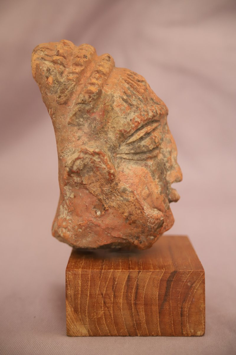 Tête En Terre Cuite - Inde, Période Gupta, 4ème-6ème Siècle -photo-4