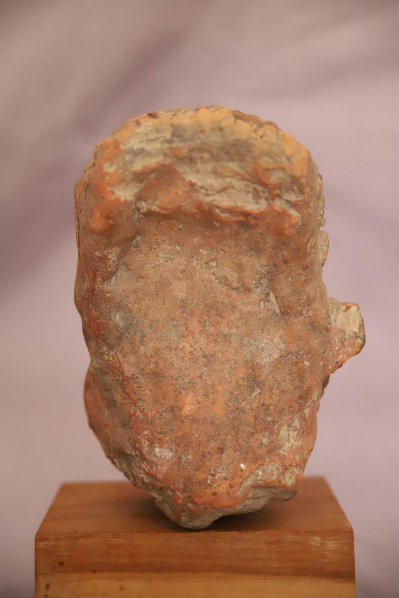 Tête En Terre Cuite - Inde, Période Gupta, 4ème-6ème Siècle -photo-2