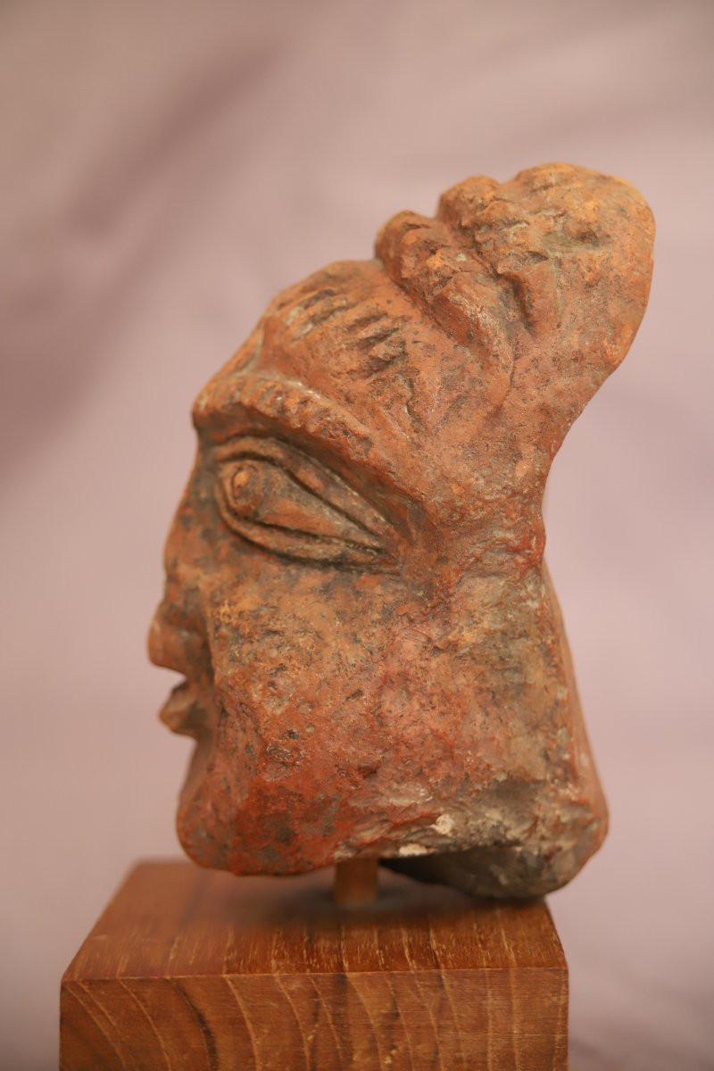 Tête En Terre Cuite - Inde, Période Gupta, 4ème-6ème Siècle -photo-4