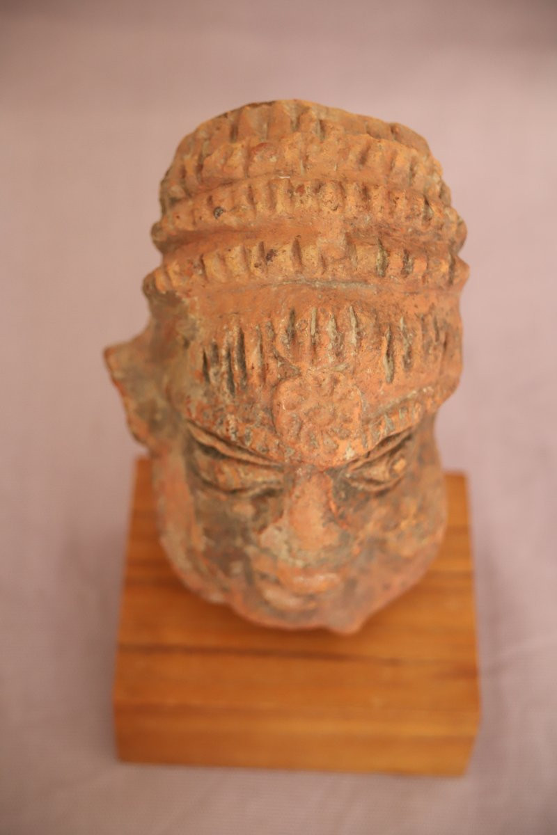 Tête En Terre Cuite - Inde, Période Gupta, 4ème-6ème Siècle -photo-5