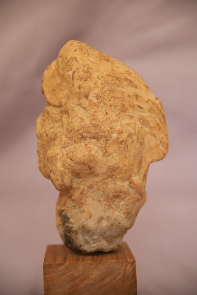Terracotta Female Head - India, Gupta Period, 4th-6th Century-photo-3
