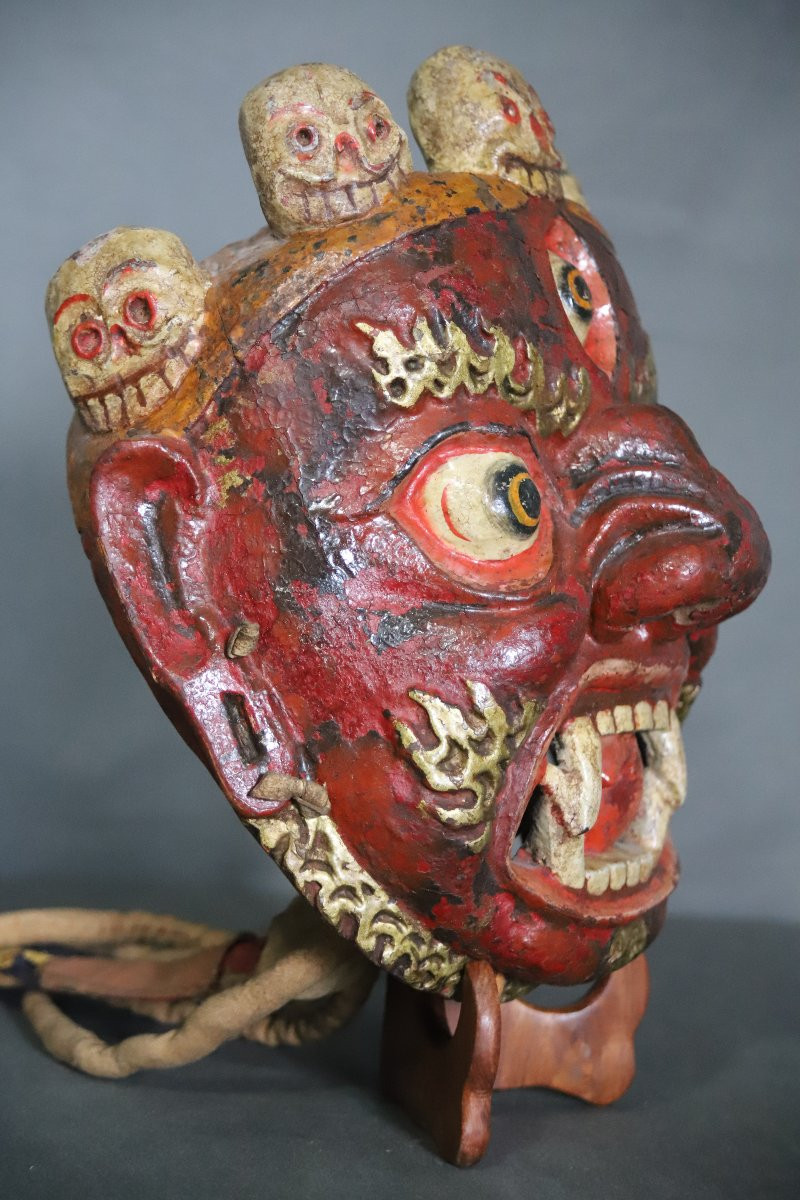 Ancien Masque Rituel De Mahakala - Népal Ou Tibet, 20ème Siècle -photo-2