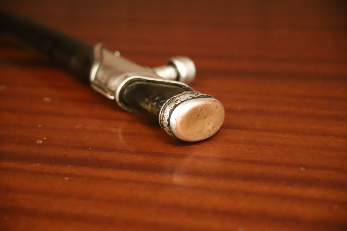 Pipe En Corne Et Argent - Himalaya, Mongolie Ou Tibet, 19ème Siècle-photo-6