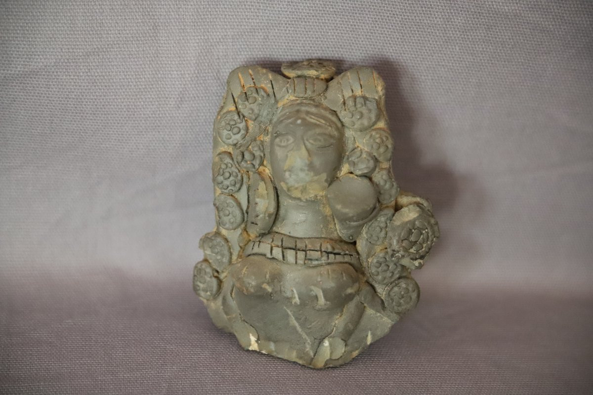 Buste De Déesse Féminine En Terre Cuite - Inde, Empire Maurya, 3ème-2ème Siècle Avant J.c. (3)-photo-4