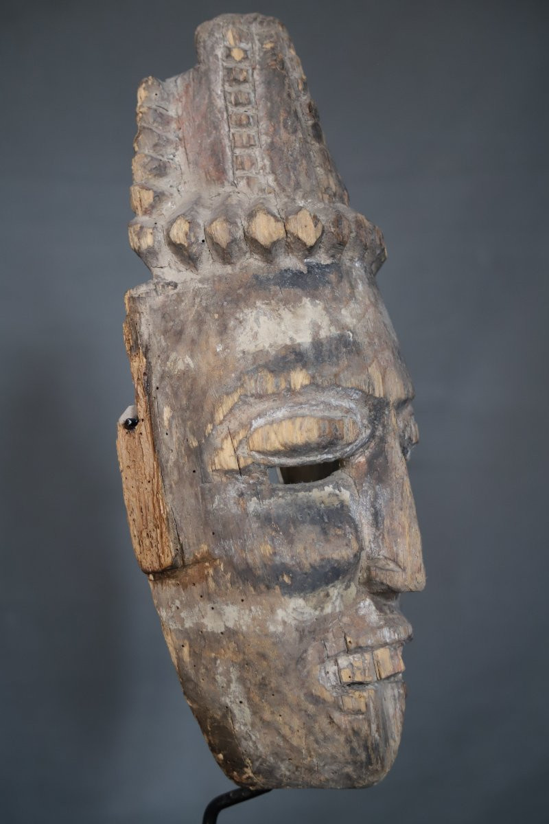 Anthropomorphic Mask With Conical Hat - Himalayas, Nepal, Probably Terai-photo-4