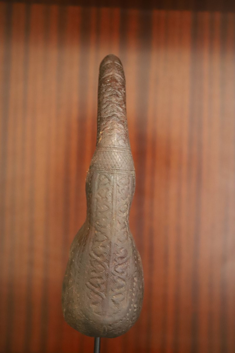 Poire à poudre orientale en scrotum de camélidé - Monde Musulman, 19ème siècle-photo-2