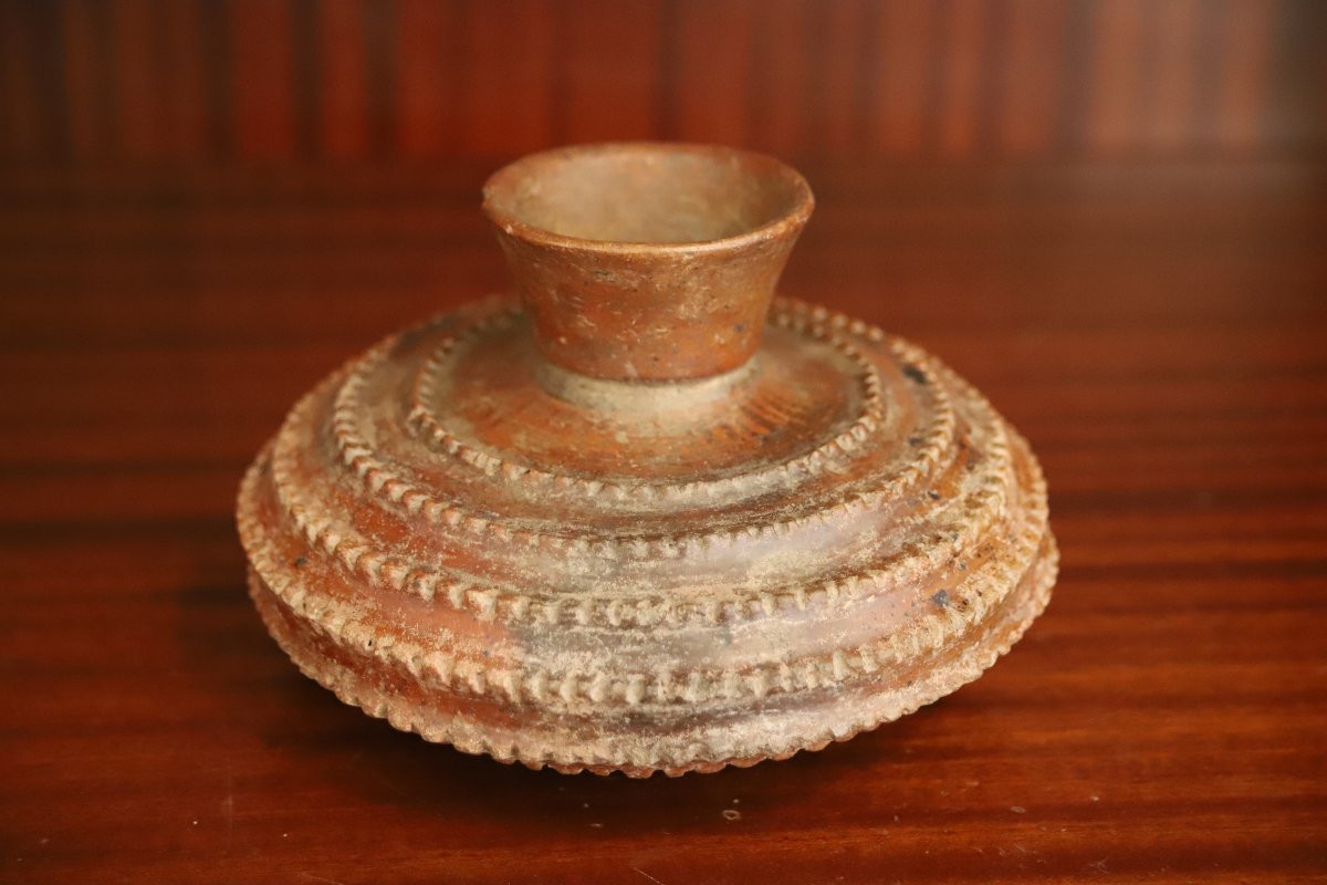 vase godronné en céramique Précolombienne - Colombie, Equateur, culture Narino (Capuli)-photo-2