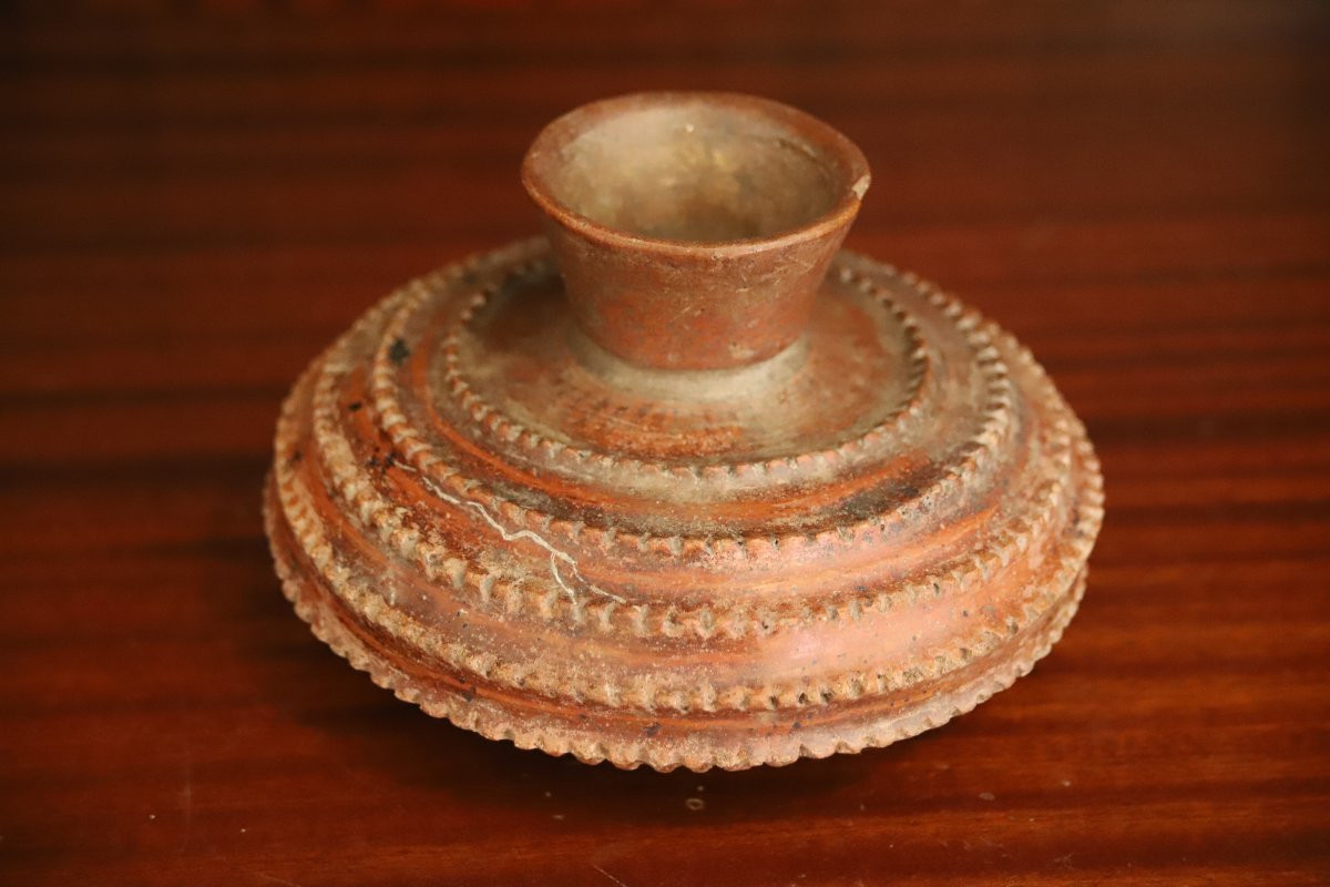 vase godronné en céramique Précolombienne - Colombie, Equateur, culture Narino (Capuli)-photo-4