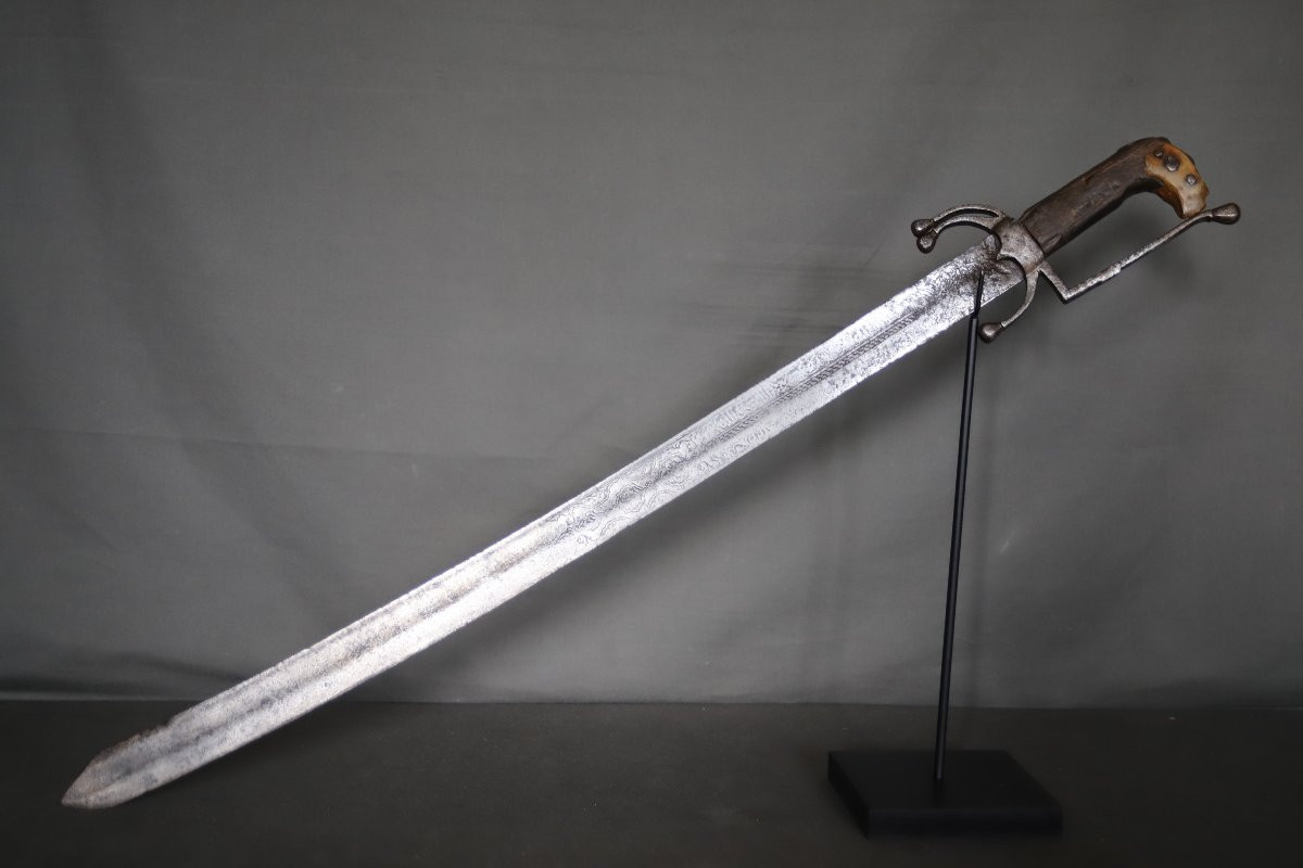 Moroccan Nimcha Saber With Nasrid Blade - Morocco, 17th-18th Century And Earlier Blade-photo-2