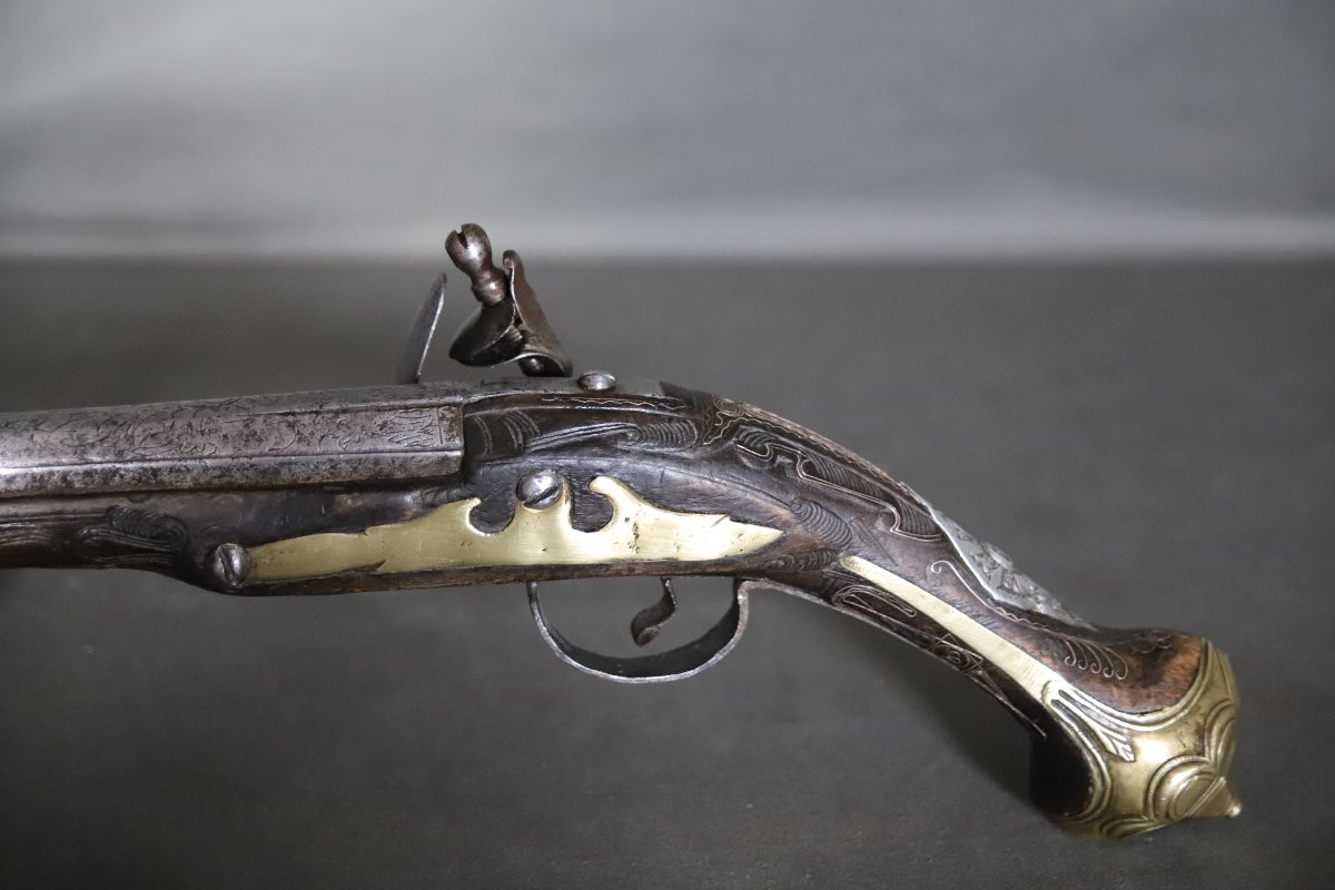  Oriental Flintlock Pistol - Ottoman Balkan Work, 19th Century-photo-4