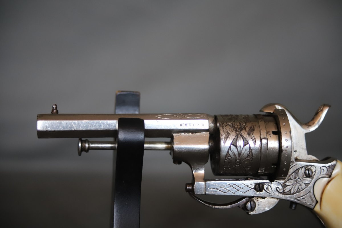   Revolver à broche calibre 7mm - 2nde moitié du 19ème siècle  -photo-2