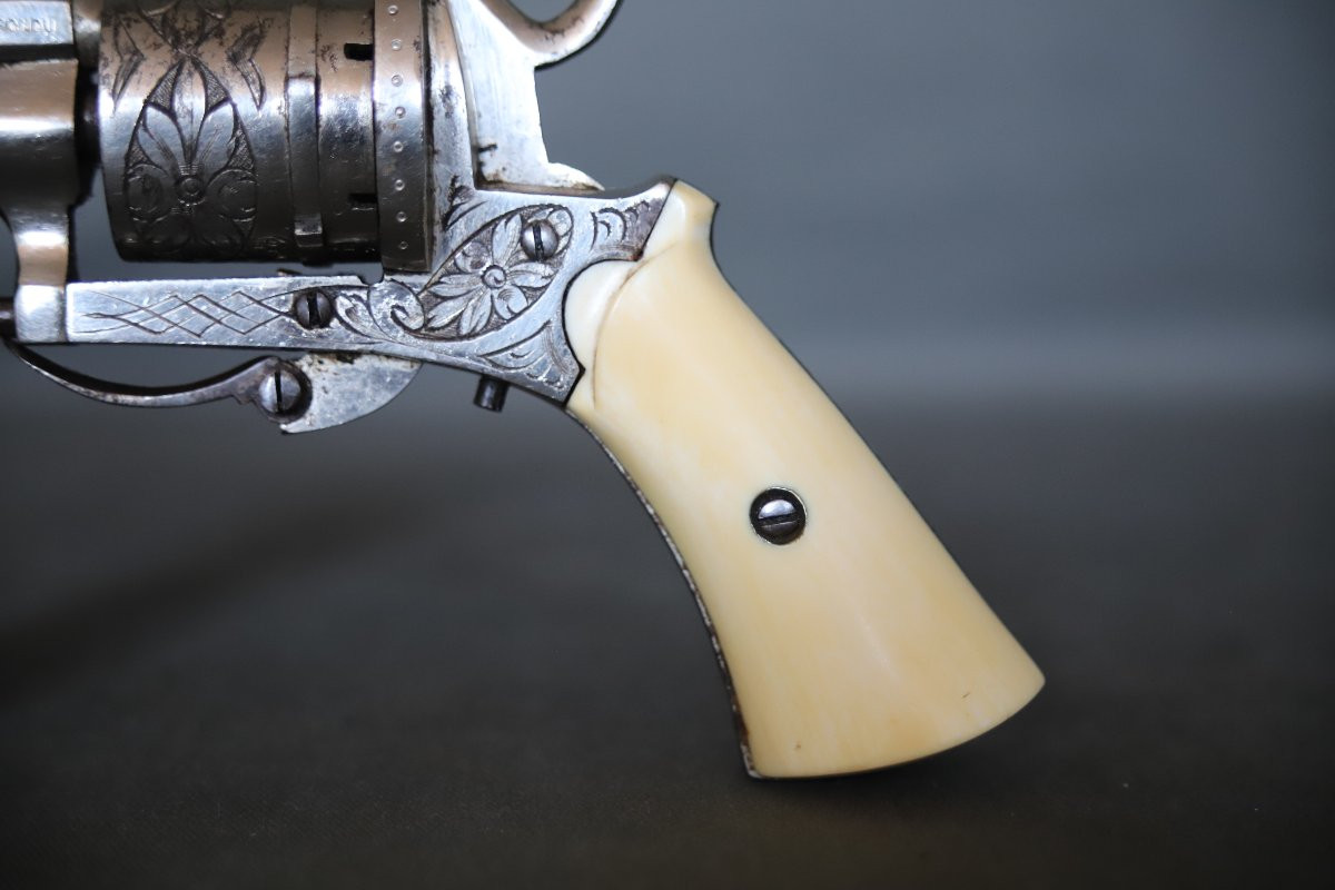   Revolver à broche calibre 7mm - 2nde moitié du 19ème siècle  -photo-3