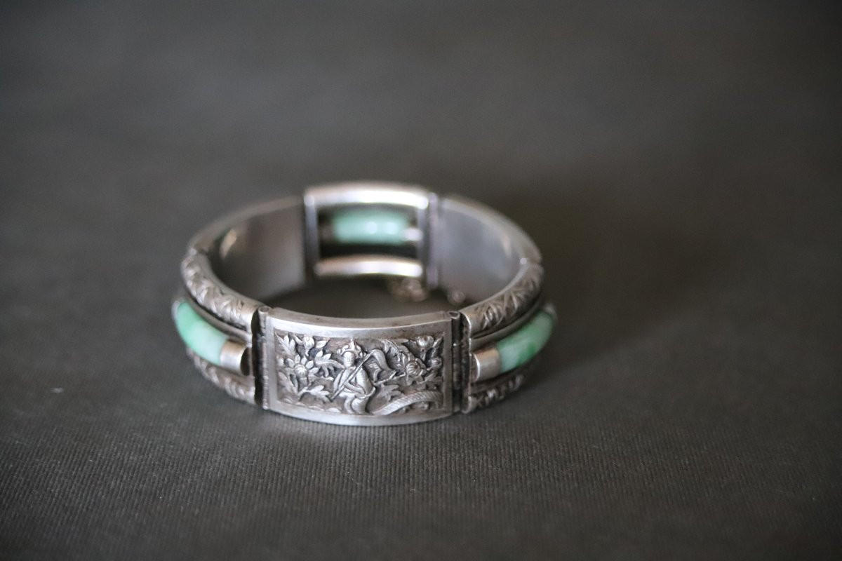 Un lot de bijoux Vietnamiens en argent et jade - Vietnam, vers 1910-1930-photo-4