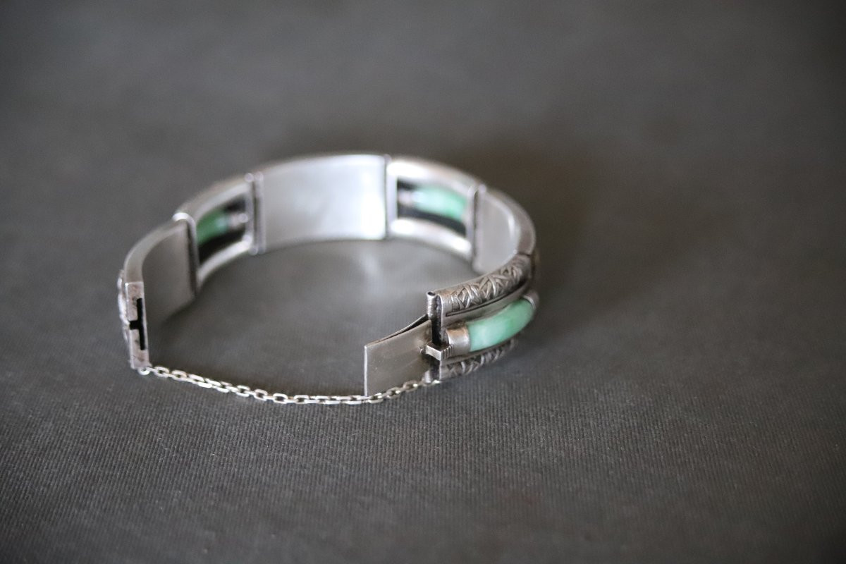Un lot de bijoux Vietnamiens en argent et jade - Vietnam, vers 1910-1930-photo-6