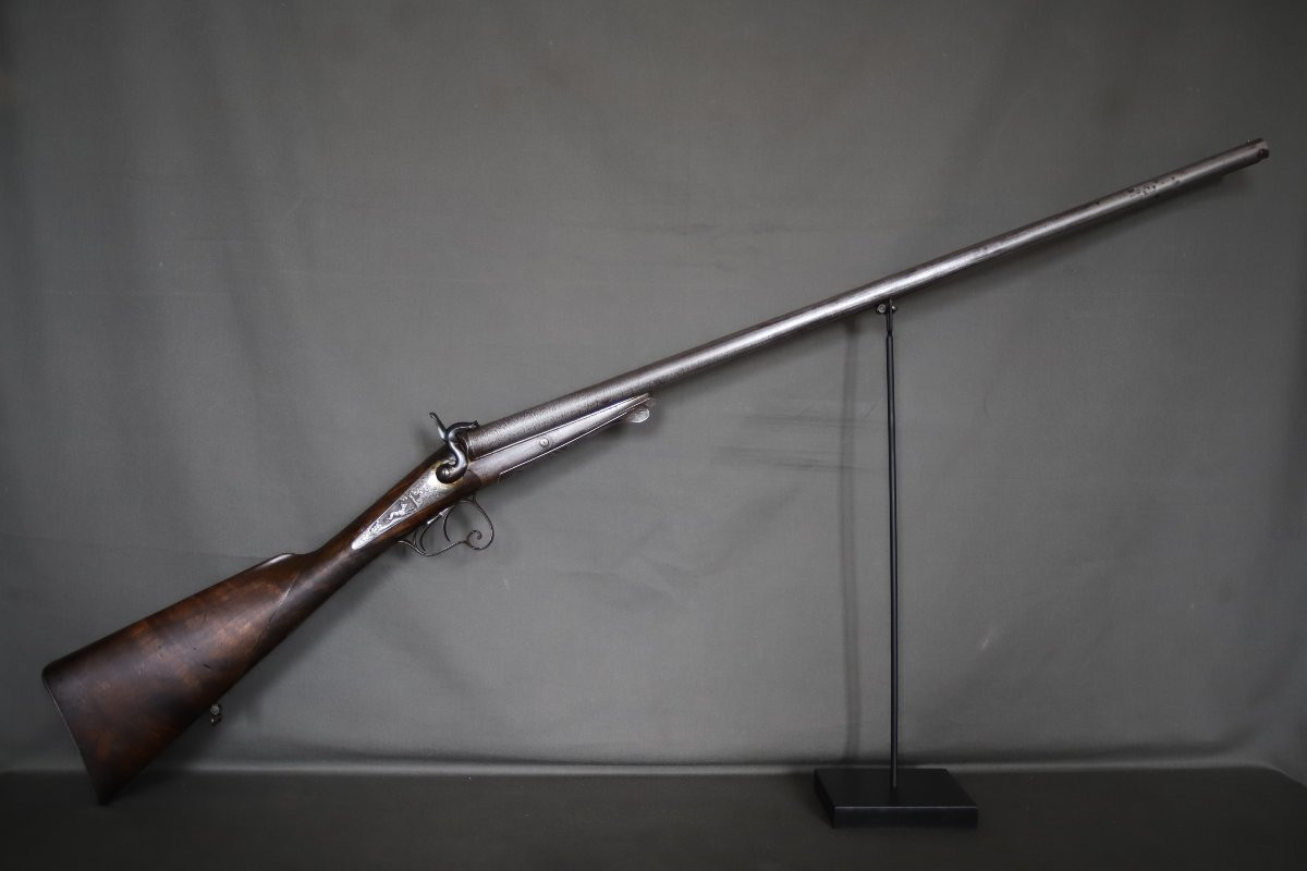 Fusil de chasse de luxe calibre 16 à broche type lefaucheux - 2nde moitié 19ème siècle-photo-3