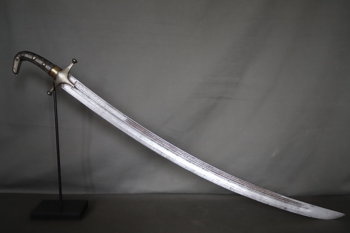 An Arab Shamshir Saber With A Calligraphed Blade - Levantine Countries, Probably Syria, 19th Century-photo-2