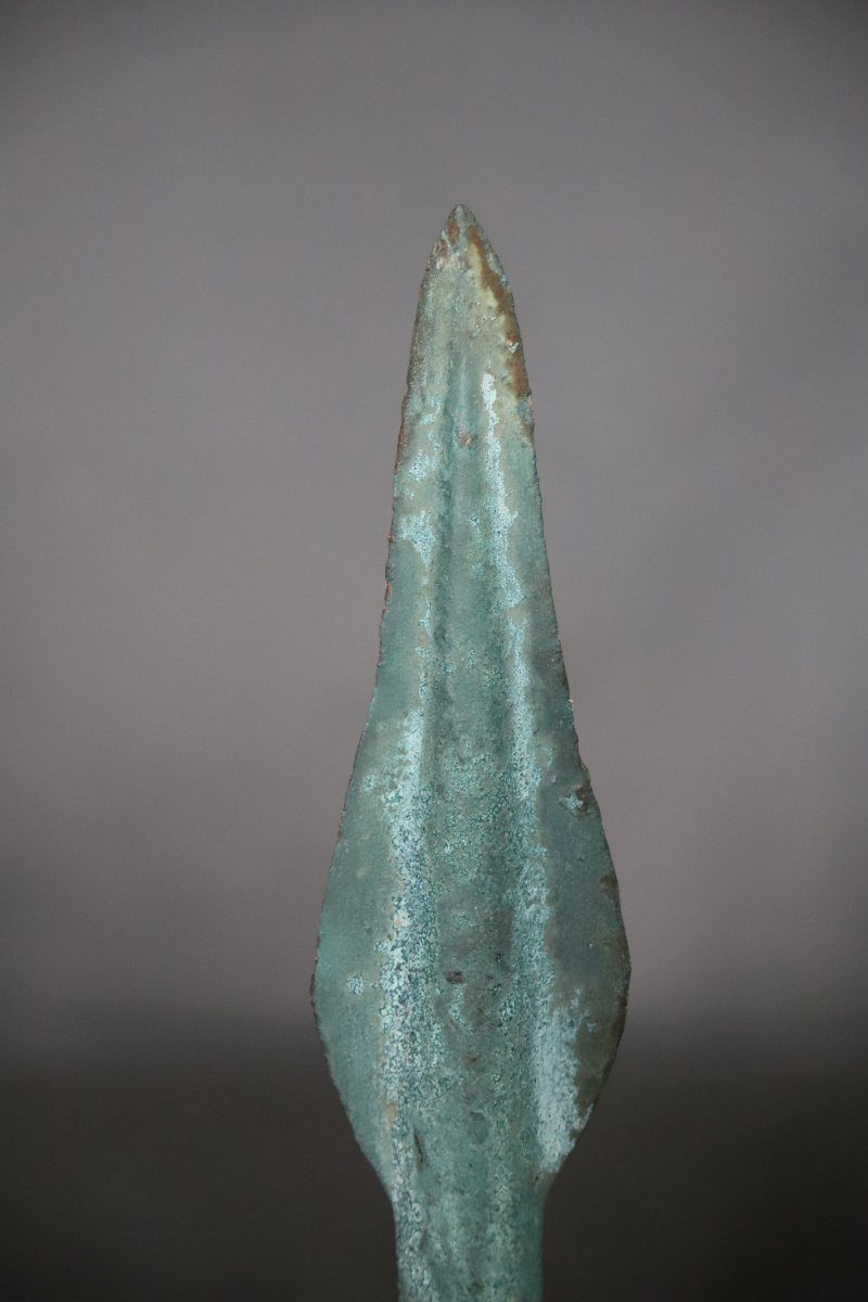 Art Gaulois, pointe de javelot en bronze - France, âge du bronze final (1400-800 av JC)-photo-2